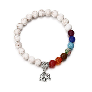 7 Chakra White Bracelet