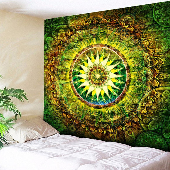 Green Mandala Tapestry