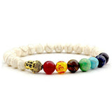 7 Chakra Black Lava Bracelet