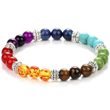 7 Chakra Black Lava Bracelet