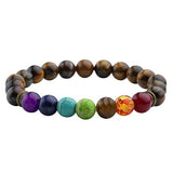 7 Chakra Black Lava Bracelet