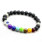 7 Chakra Black Lava Bracelet